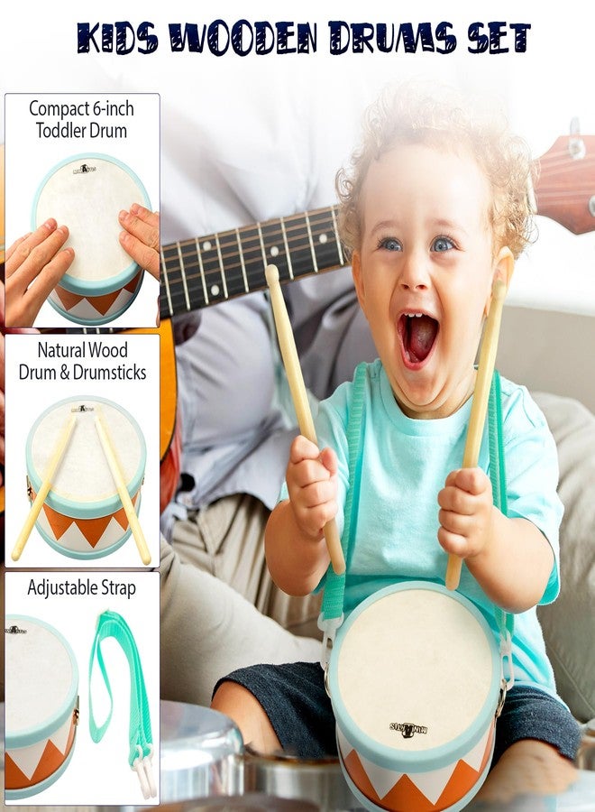 MINIARTIS Toddler Musical Instruments - Montessori Wooden Musical Toys for Toddlers 1-3 | Modern Boho Baby Drum Set with Neutral Colors Percussion Instruments | Kids Preschool Educational - Image 4